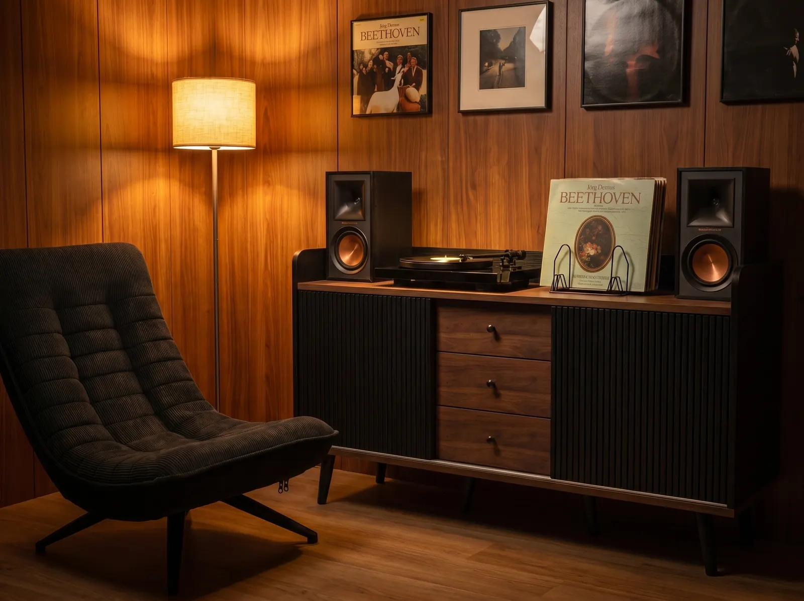 Sideboard (dunkles Holz, stabil)