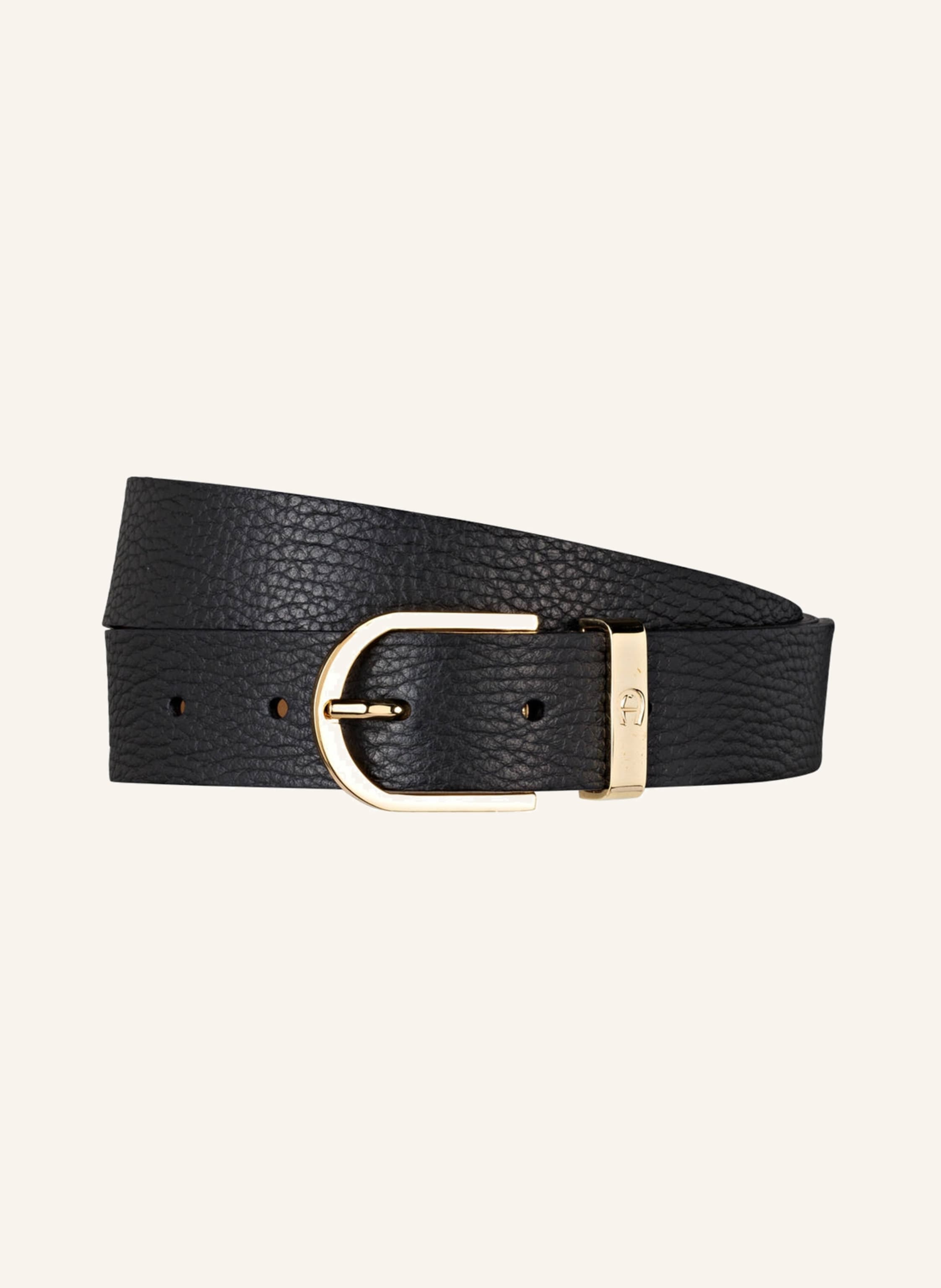Aigner Ledergürtel genarbt schwarz