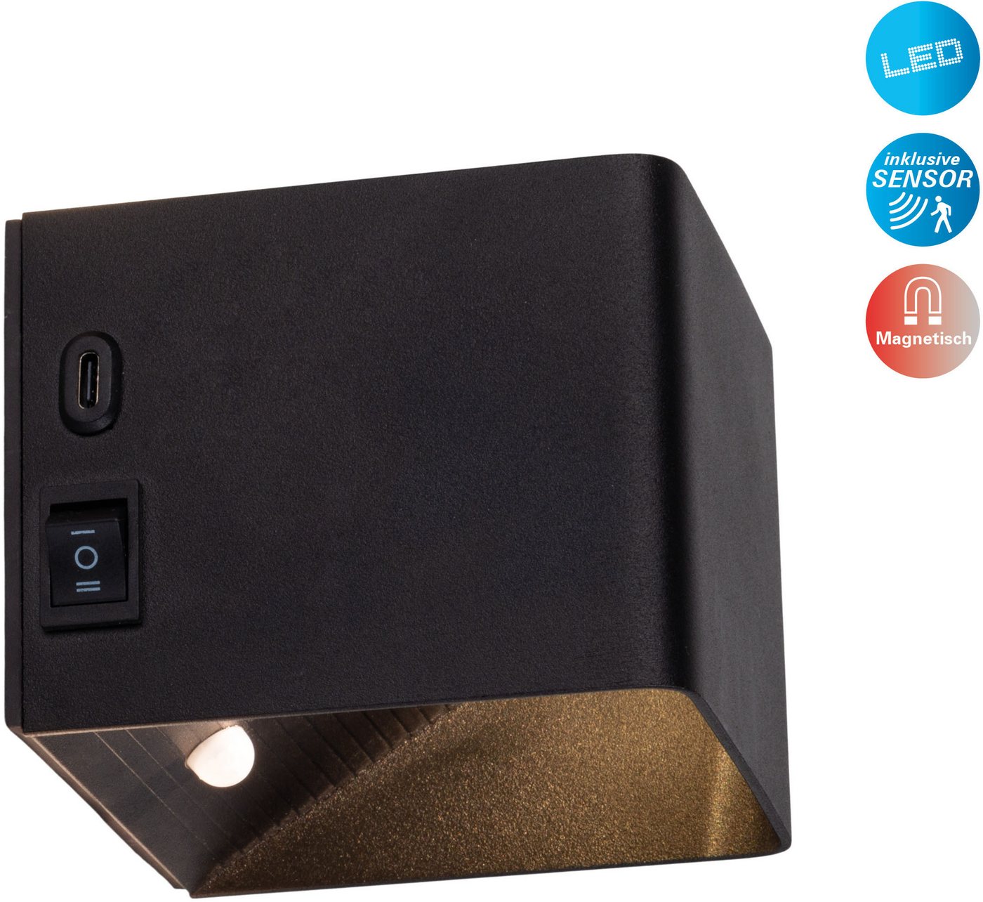 näve LED Wandleuchte Cube mit Bewegungsmelder