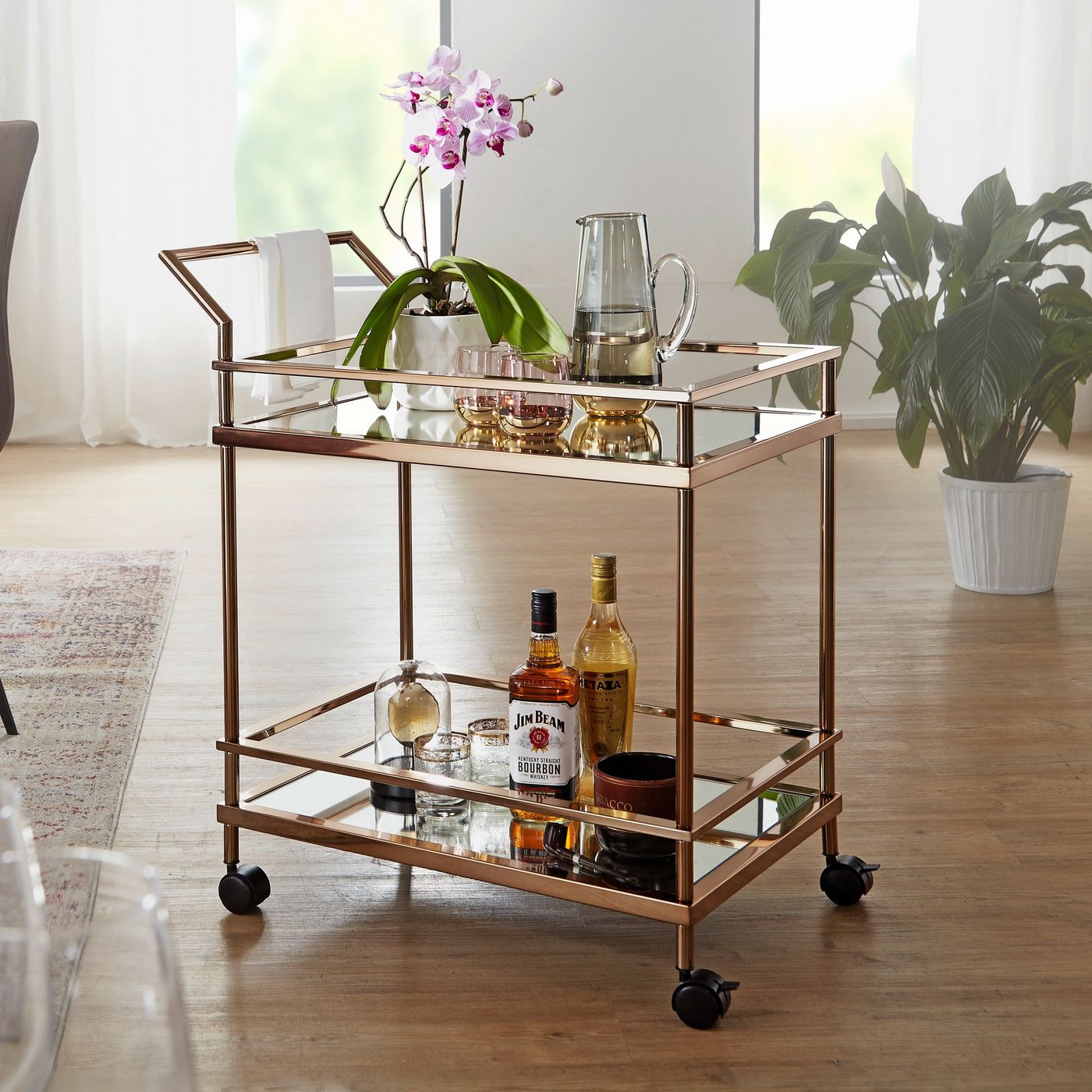 FINEBUY Servierwagen Gold