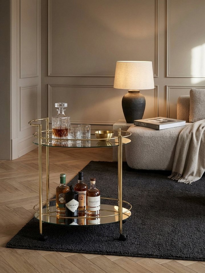 KADIMA Servierwagen Gold rund