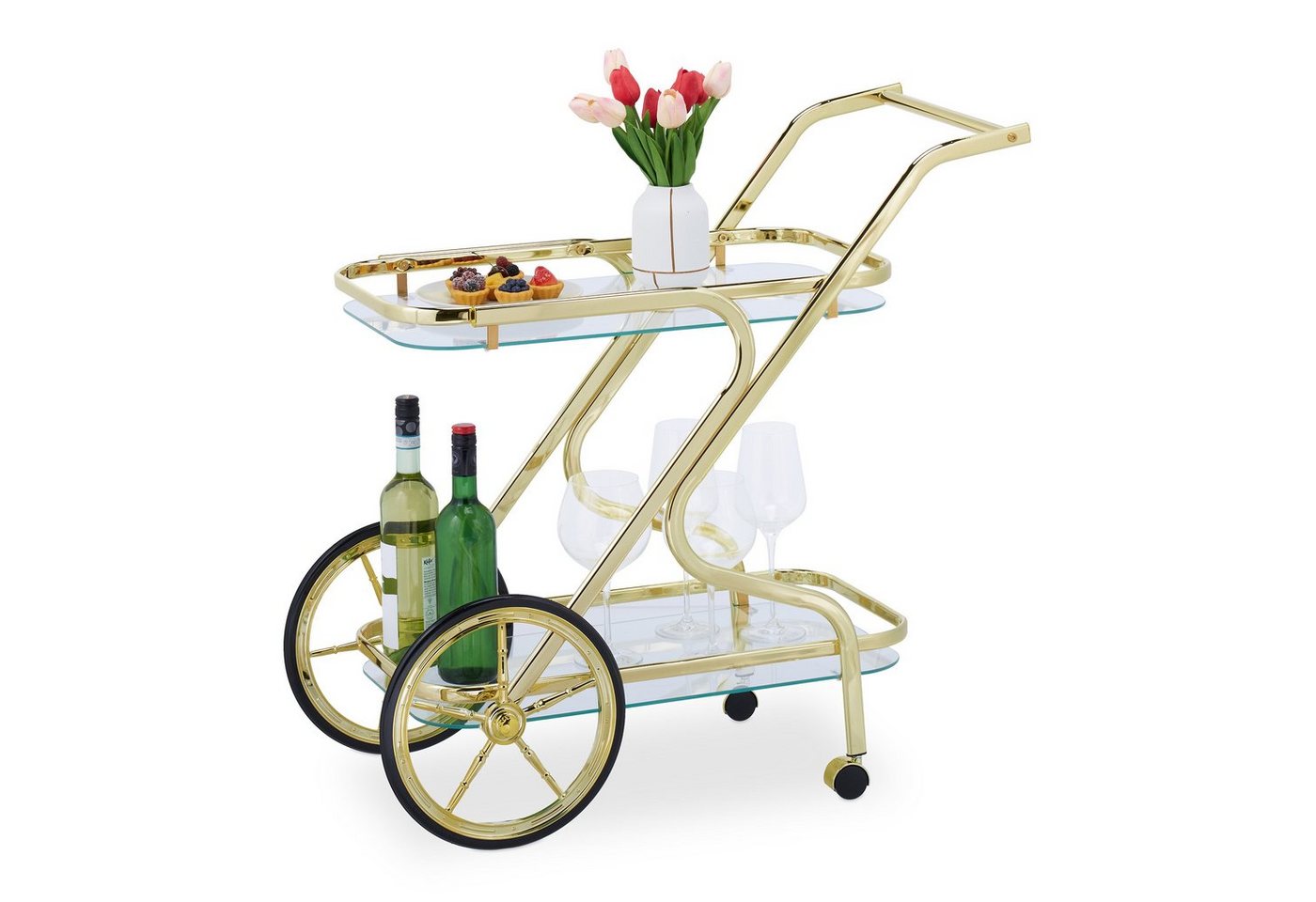 Relaxdays Servierwagen Messing