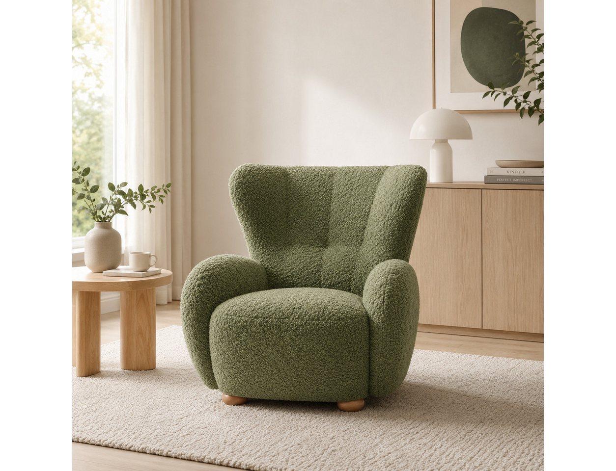 Goldstoff Sessel HUGSY Bouclé