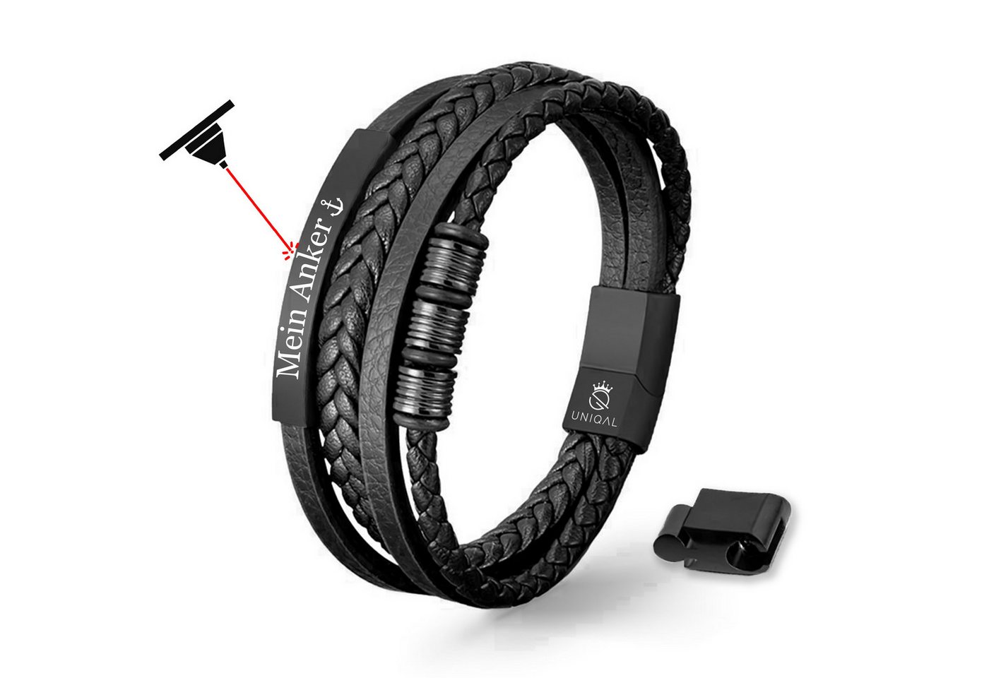 UNIQAL SIGNATURE Gravurarmband aus Echtleder