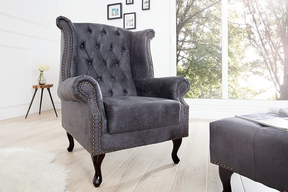 riess-ambiente Ohrensessel CHESTERFIELD 85 cm